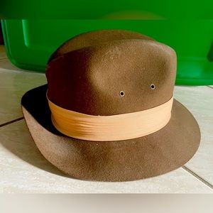 Vintage Empire State Fashions Brown Wool Fedora Hat